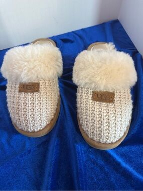UGG Cozy Knit Shearling Clog Slippers - Cream